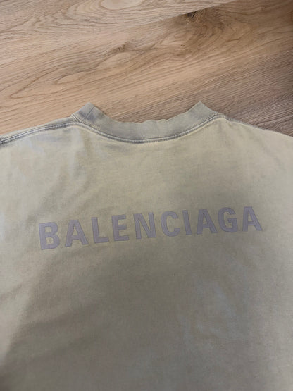 Balenciaga Ivory Logo T Shirt