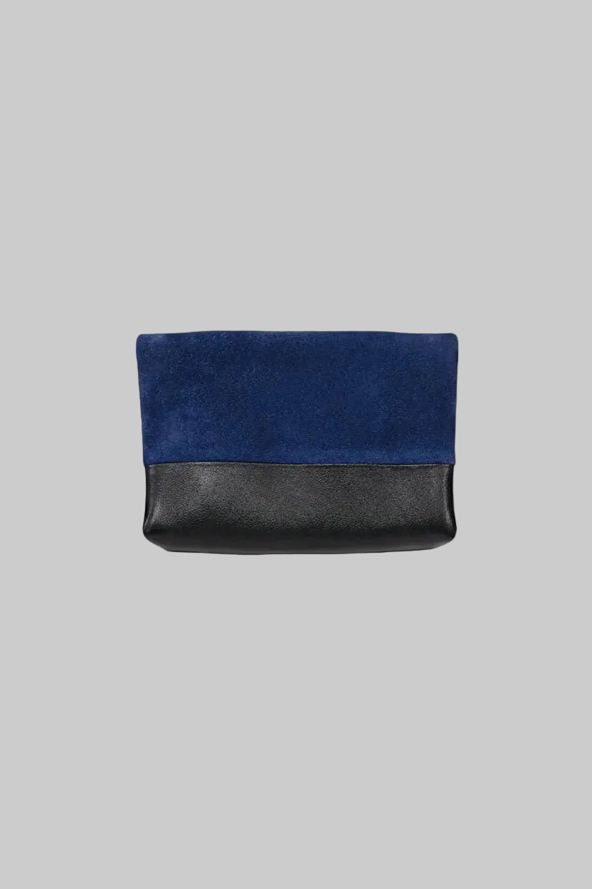 Céline Paris Bicolour Suede & Leather Fold-Over Clutch