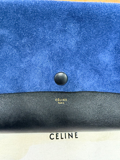 Céline Paris Bicolour Suede & Leather Fold-Over Clutch