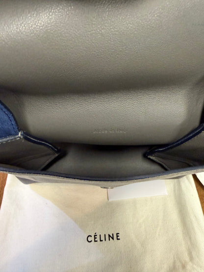 Céline Paris Bicolour Suede & Leather Fold-Over Clutch