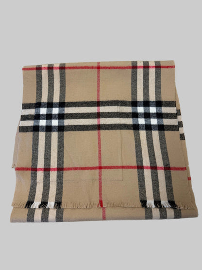 Burberry Large Check Wool Cashmere Scarf