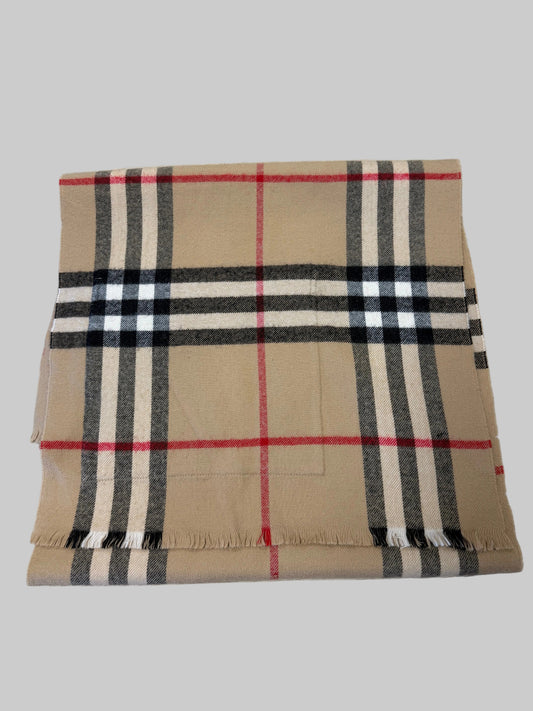Burberry Large Check Wool Cashmere Scarf