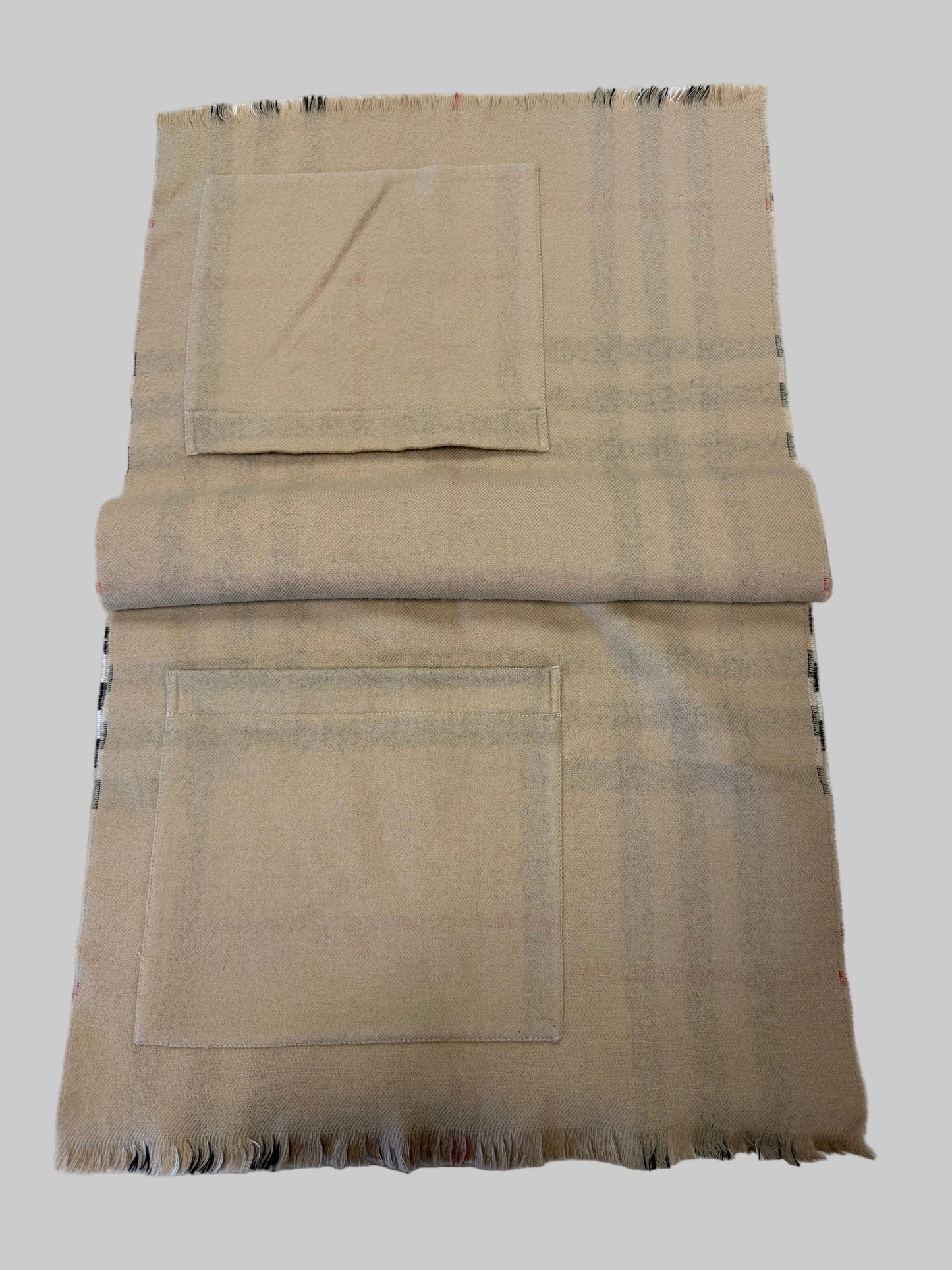Burberry Large Check Wool Cashmere Scarf