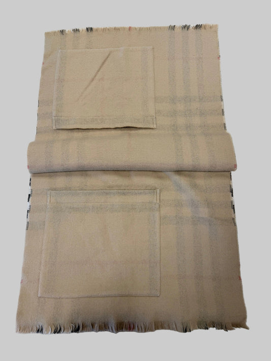 Burberry Large Check Wool Cashmere Scarf