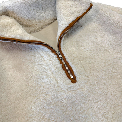 The Frankie Shop Karen Sherpa Fleece Quarter-Zip Pullover