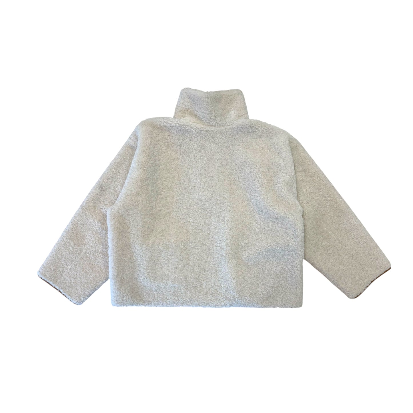 The Frankie Shop Karen Sherpa Fleece Quarter-Zip Pullover