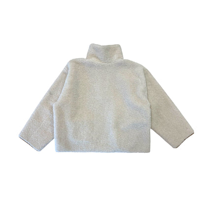 The Frankie Shop Karen Sherpa Fleece Quarter-Zip Pullover