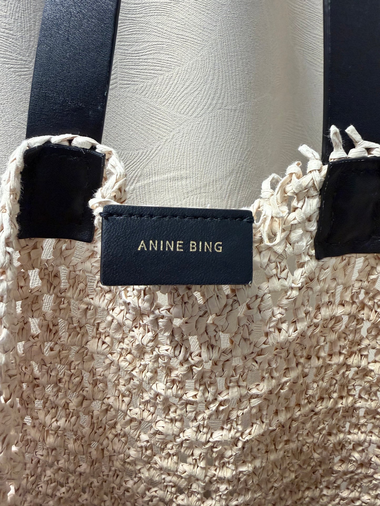 Annie Bing Crochet raffia with leather handles
