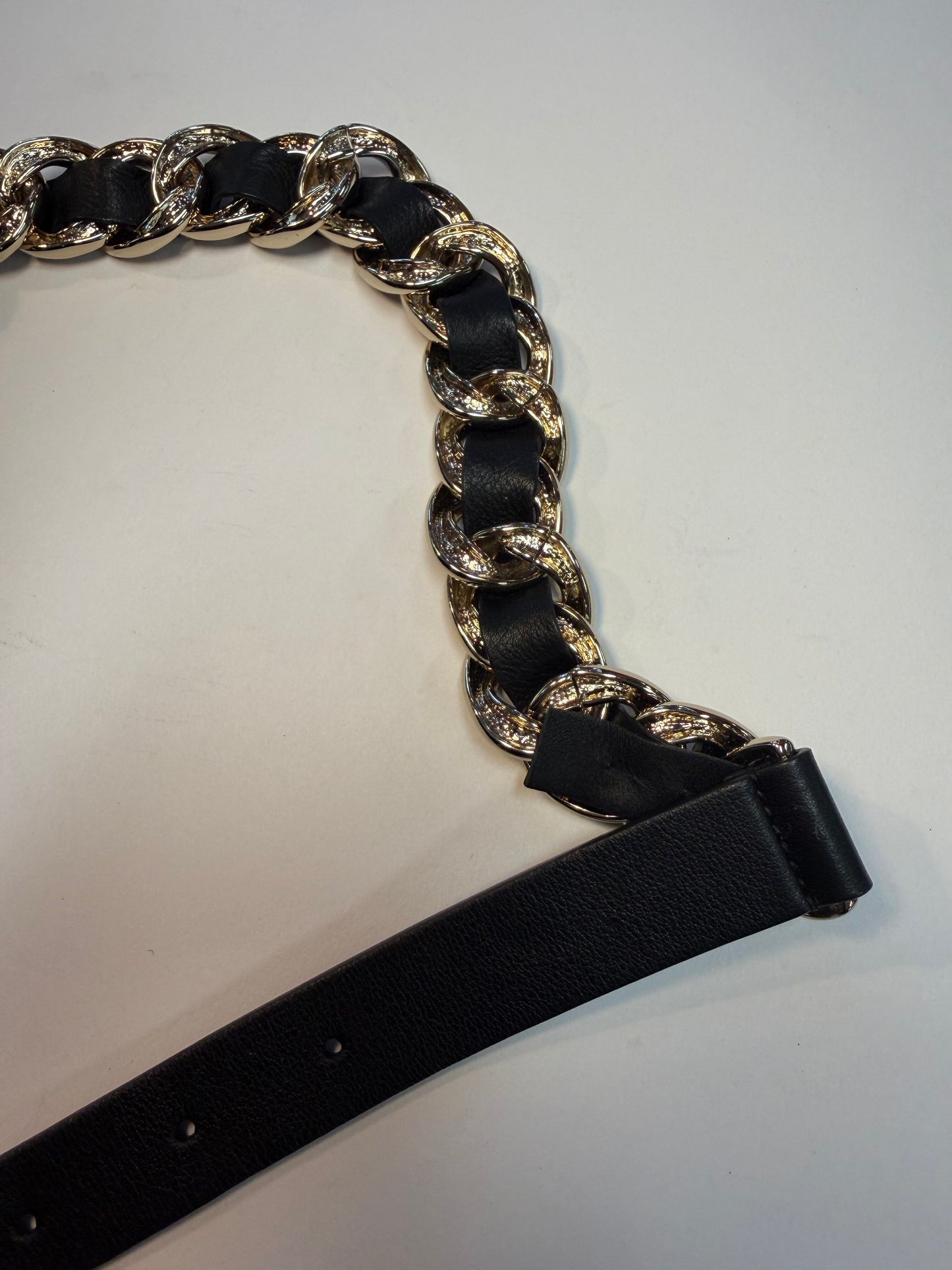 Chanel C Chain-Link Leather Belt