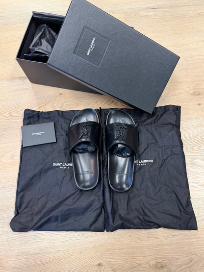 Saint Laurent Cassandra YSL Monogram Slide