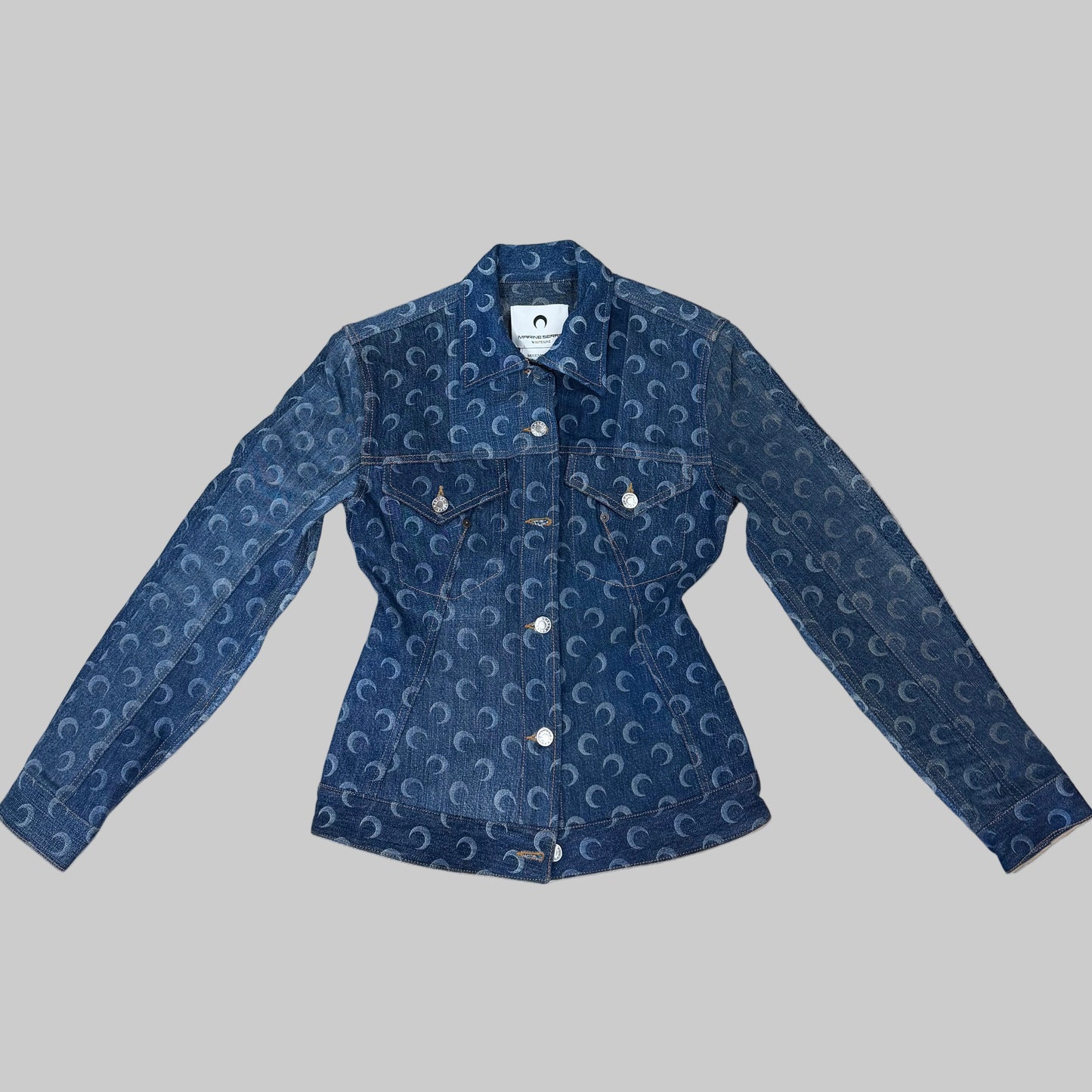 Marine Serre All-Over Moon Denim Jacket