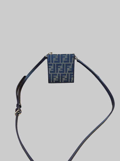 Fendi FF Zucca Mini Crossbody Pouch / Card Holder with Strap