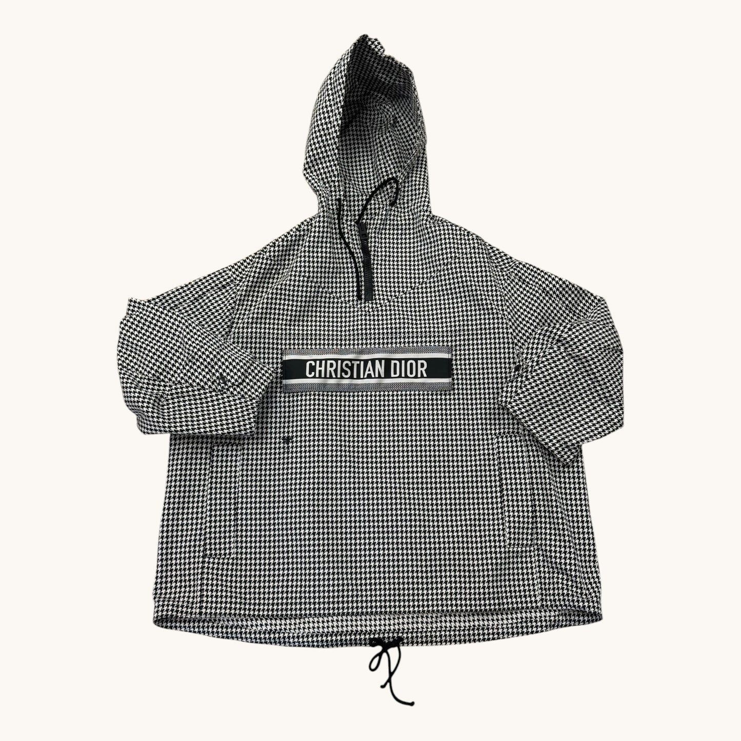Christian Dior Houndstooth Hooded Anorak / Pullover Jacket