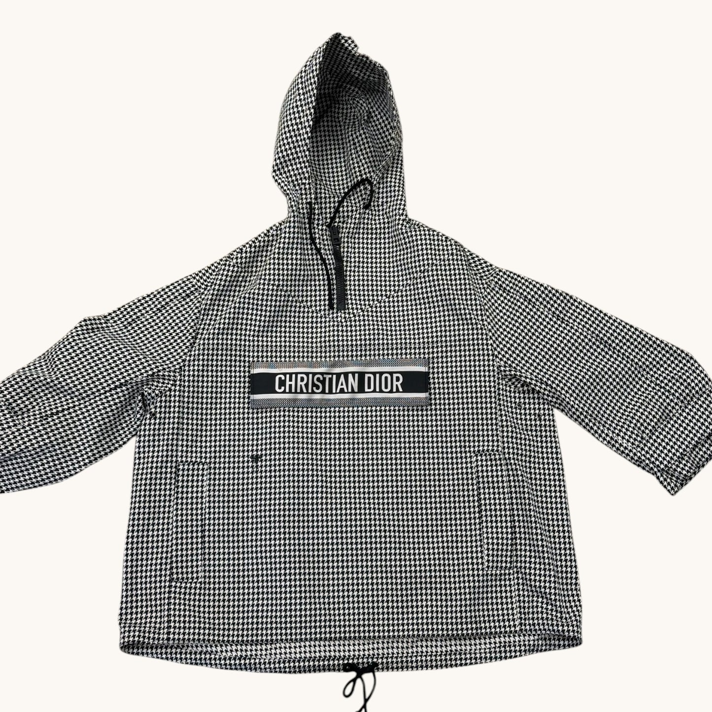 Christian Dior Houndstooth Hooded Anorak / Pullover Jacket