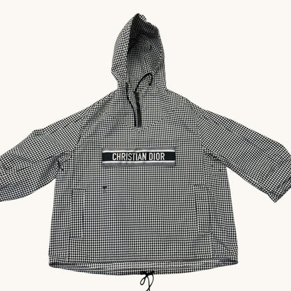 Christian Dior Houndstooth Hooded Anorak / Pullover Jacket