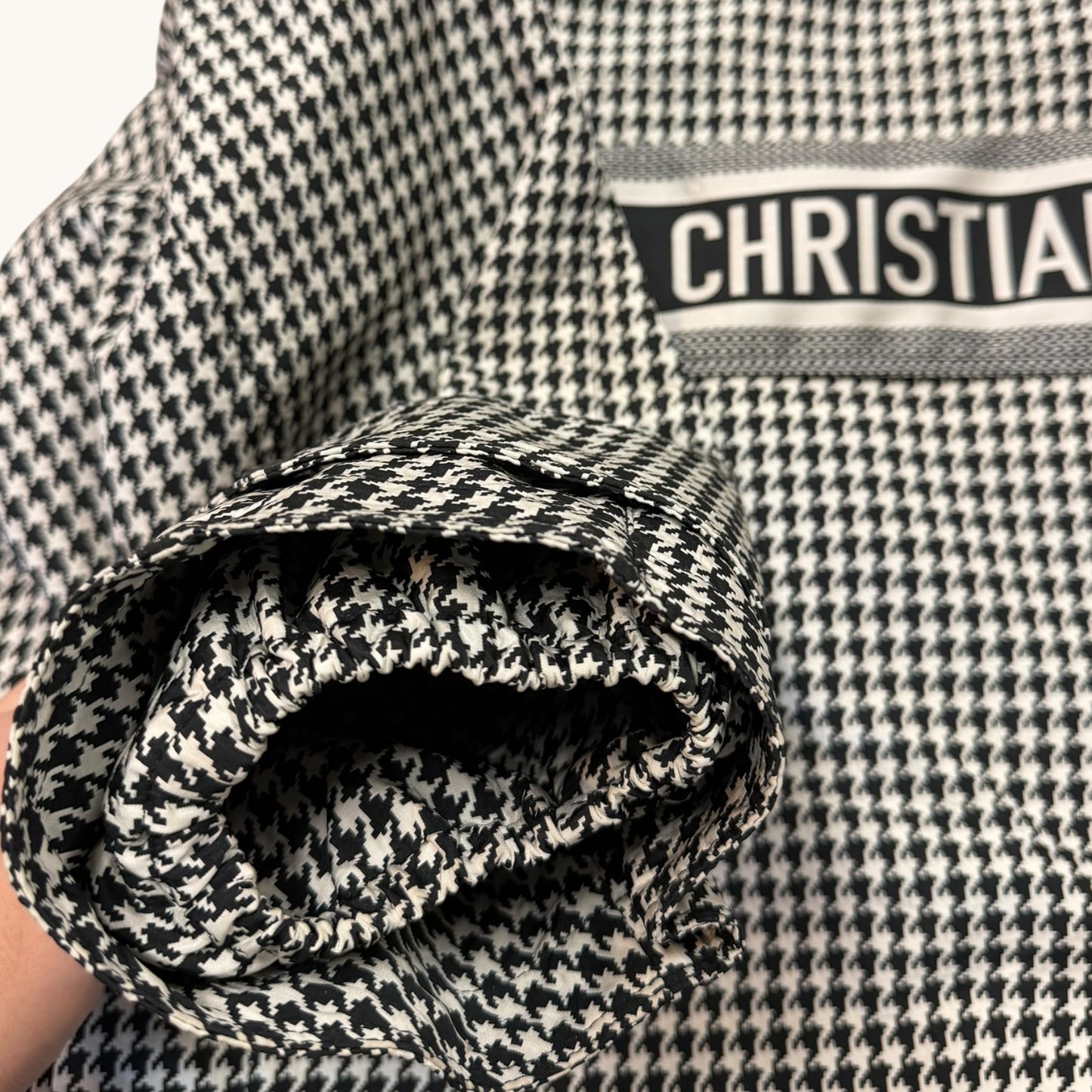 Christian Dior Houndstooth Hooded Anorak / Pullover Jacket