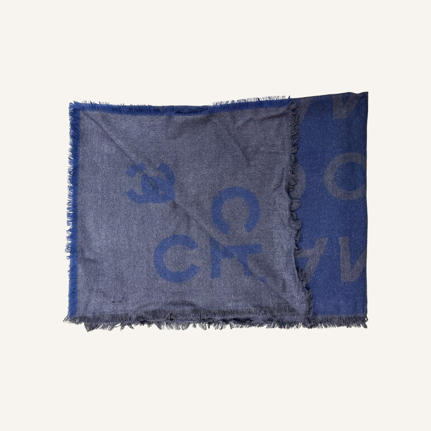 Chanel CC Logo Jacquard Cashmere/Silk Blend Shawl