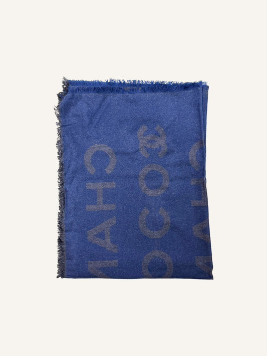 Chanel CC Logo Jacquard Cashmere/Silk Blend Shawl