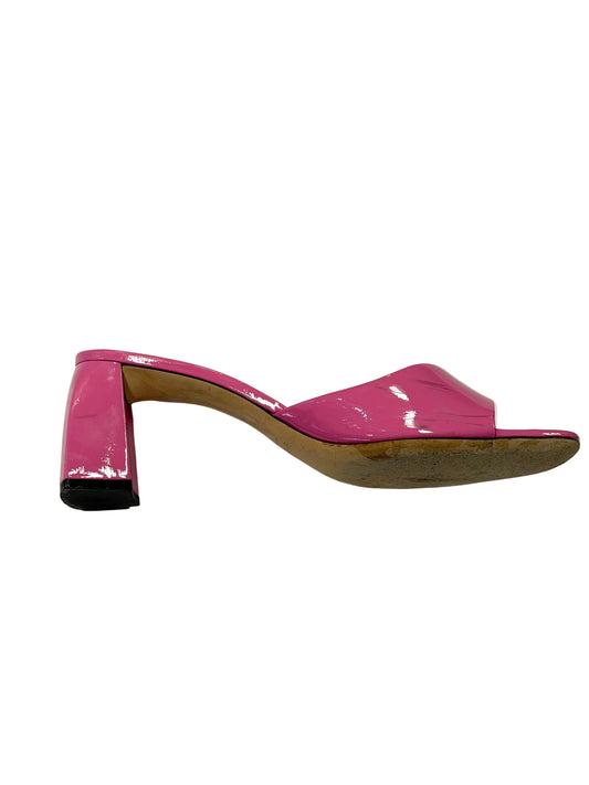 By Far Patent Pink Leather Sandal