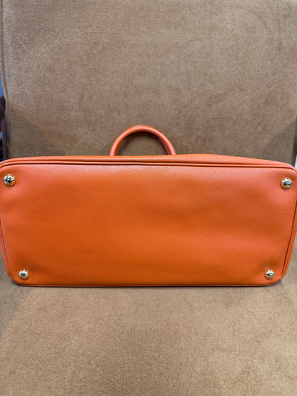 Prada  Saffiano Lux Leather Tote - Orange
