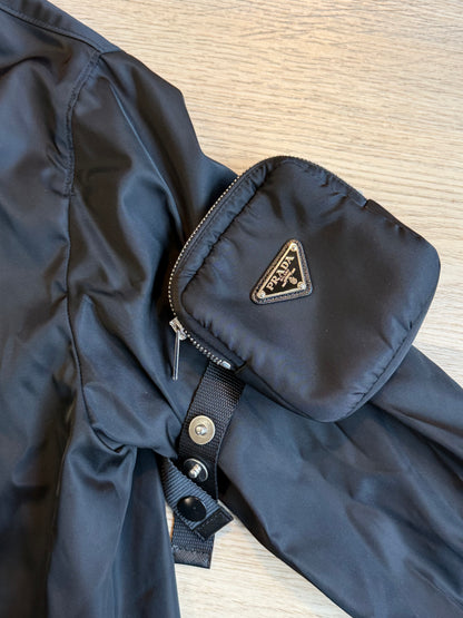 Prada Nylon Hooded Jacket with Zip Pouch