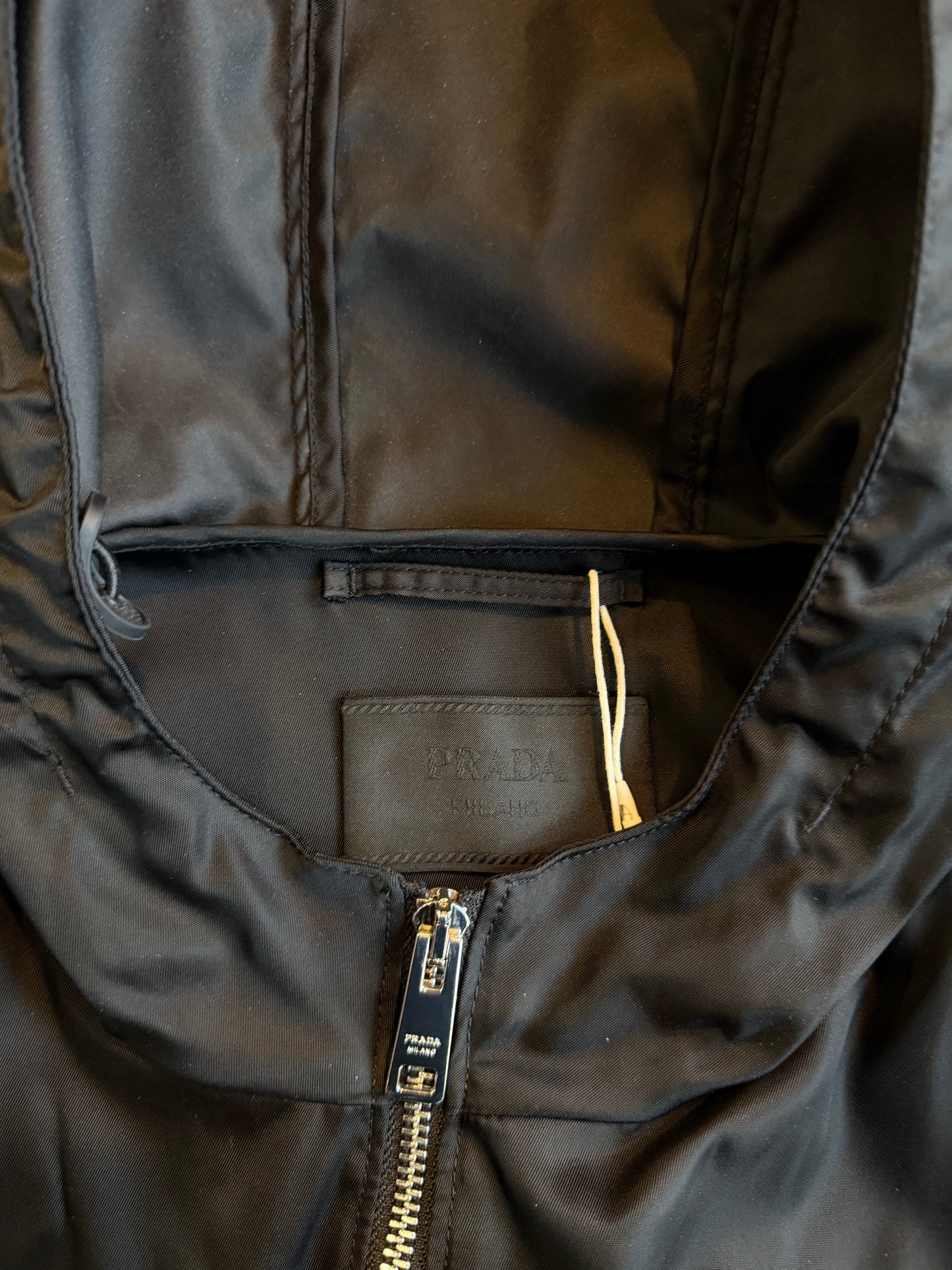 Prada Nylon Hooded Jacket with Zip Pouch