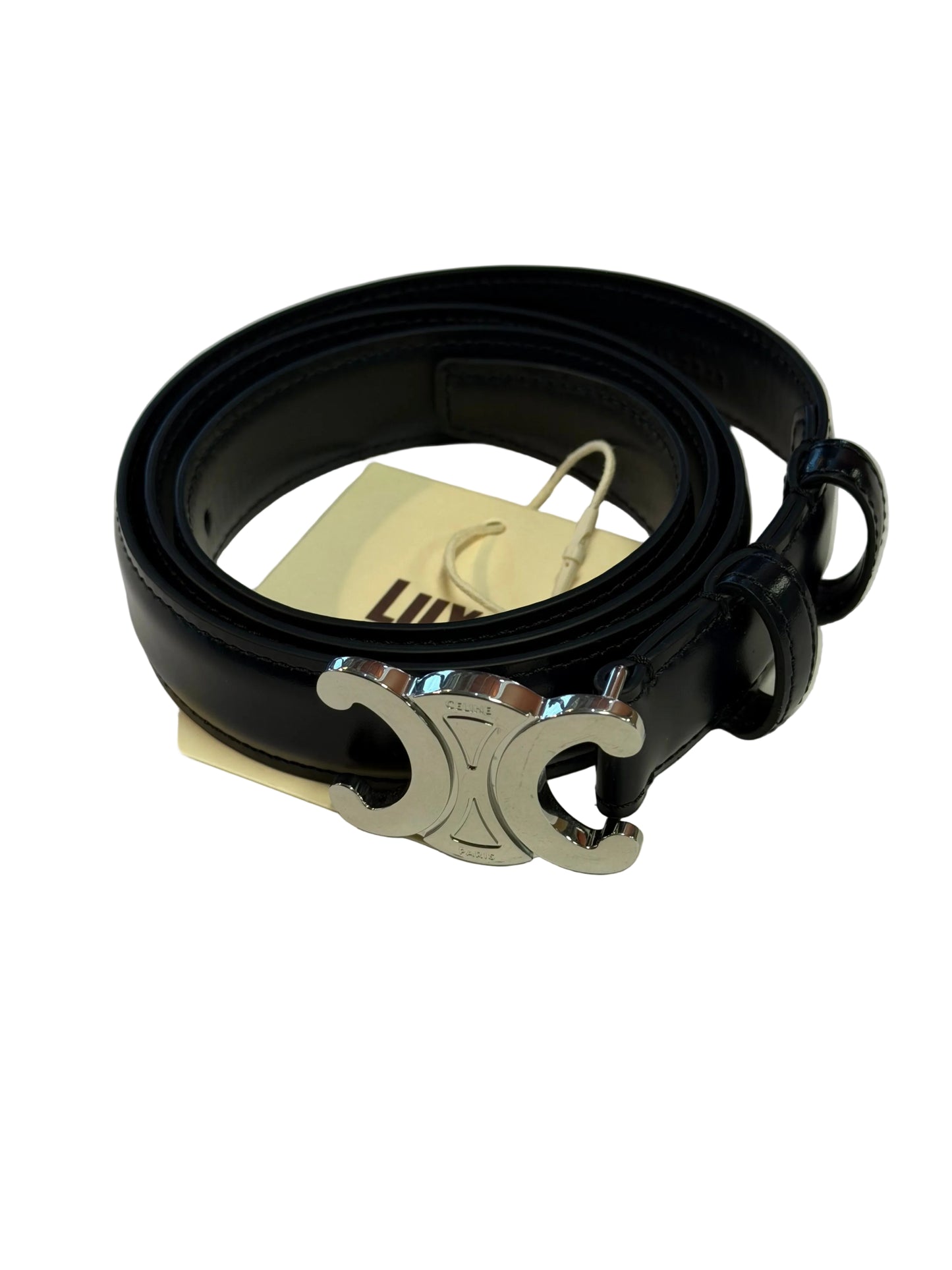 Celine Men's Triomphe Buckle Belt
