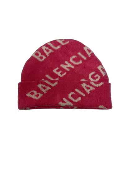 Balenciaga Pink Monogram Beanie