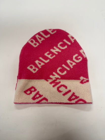 Balenciaga Pink Monogram Beanie