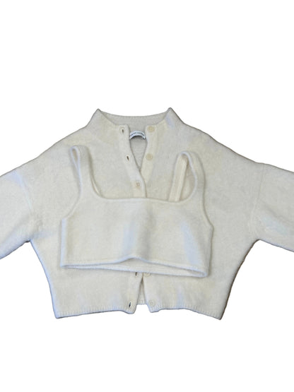 Scanlan Theodore Knit Cardigan &amp; Bralette Two-Piece Set