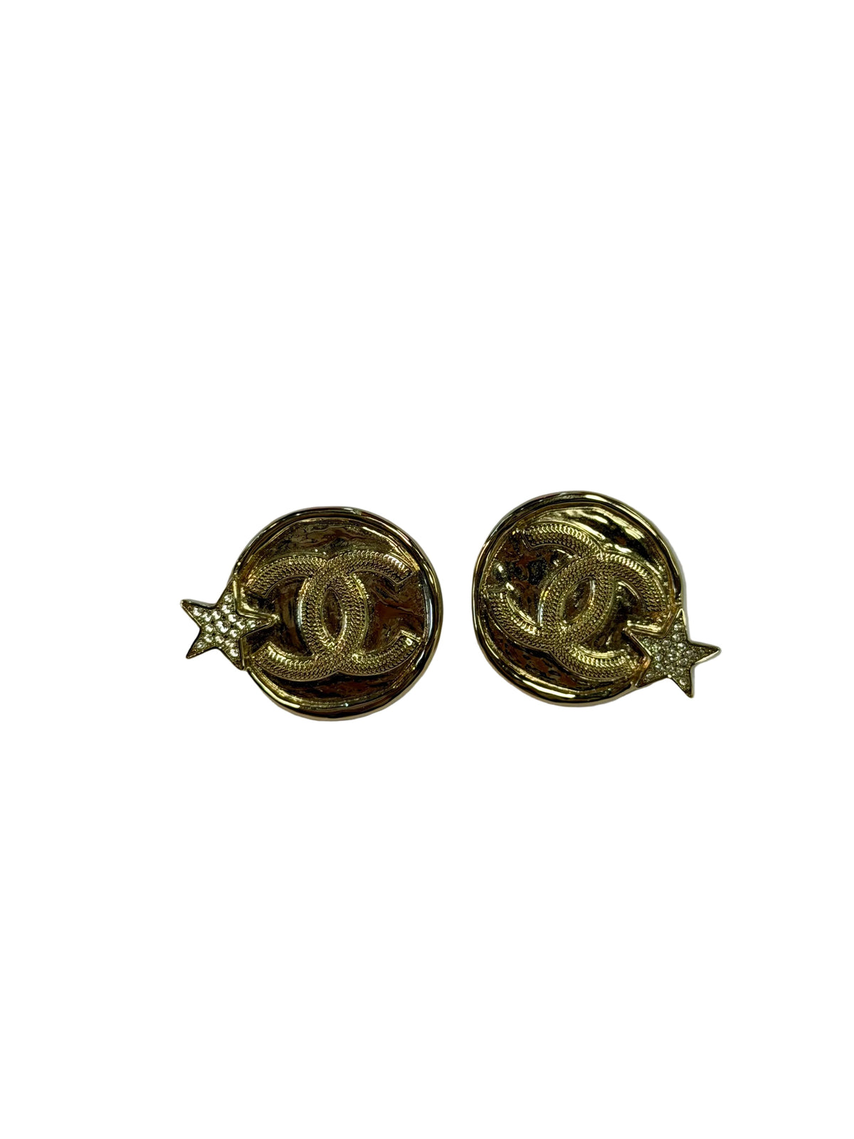 Chanel CC Logo Star Stud Earrings