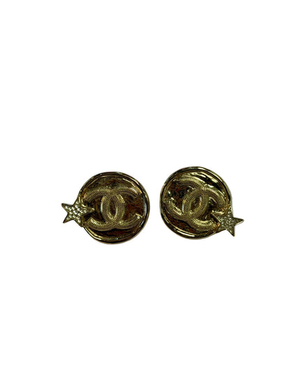 Chanel CC Logo Star Stud Earrings