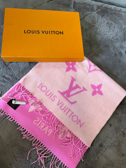 Louis Vuitton Reykjavik Monogram Cashmere Scarf — Hot Pink