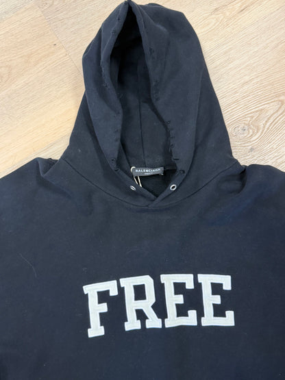 Balenciaga "FREE" Destroyed/Distressed Hoodie