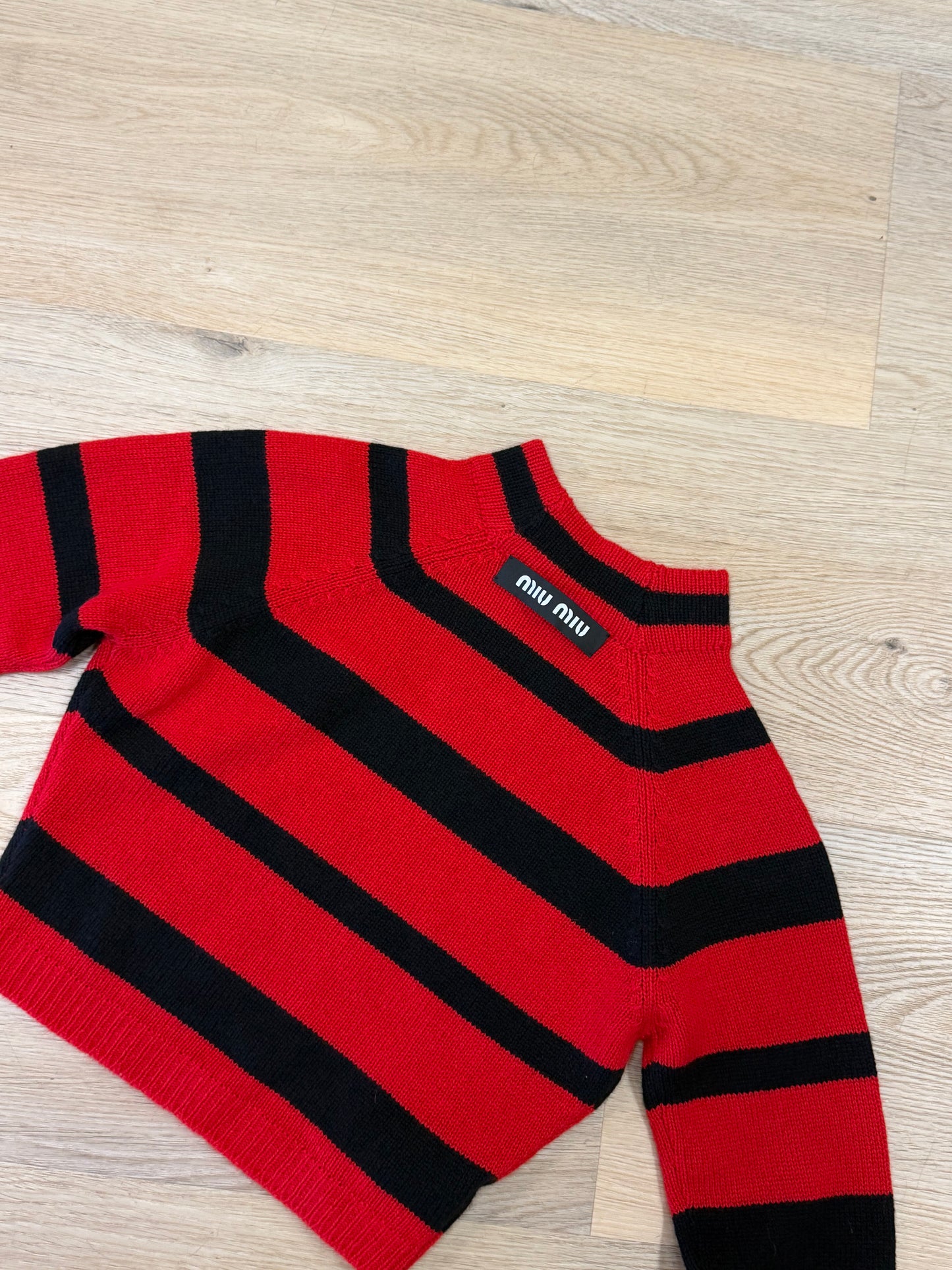 Miu Miu Striped Crop Sweater