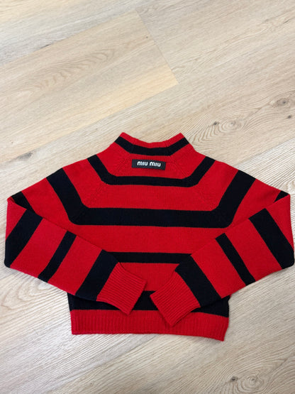 Miu Miu Striped Crop Sweater