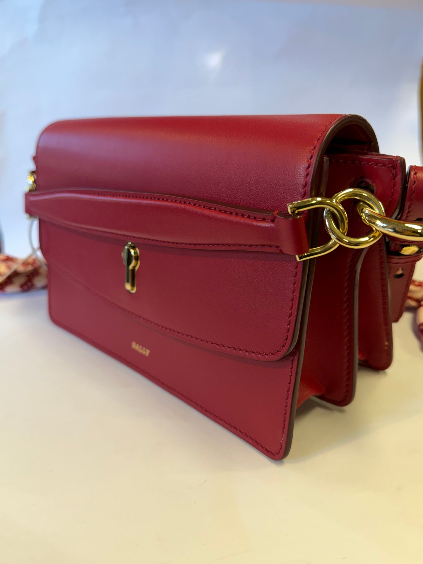 Bally Leather Crossbody Bag with Monogram Scarf Strap