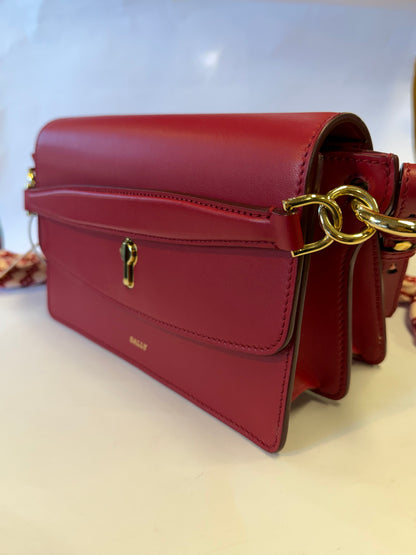 Bally Leather Crossbody Bag with Monogram Scarf Strap