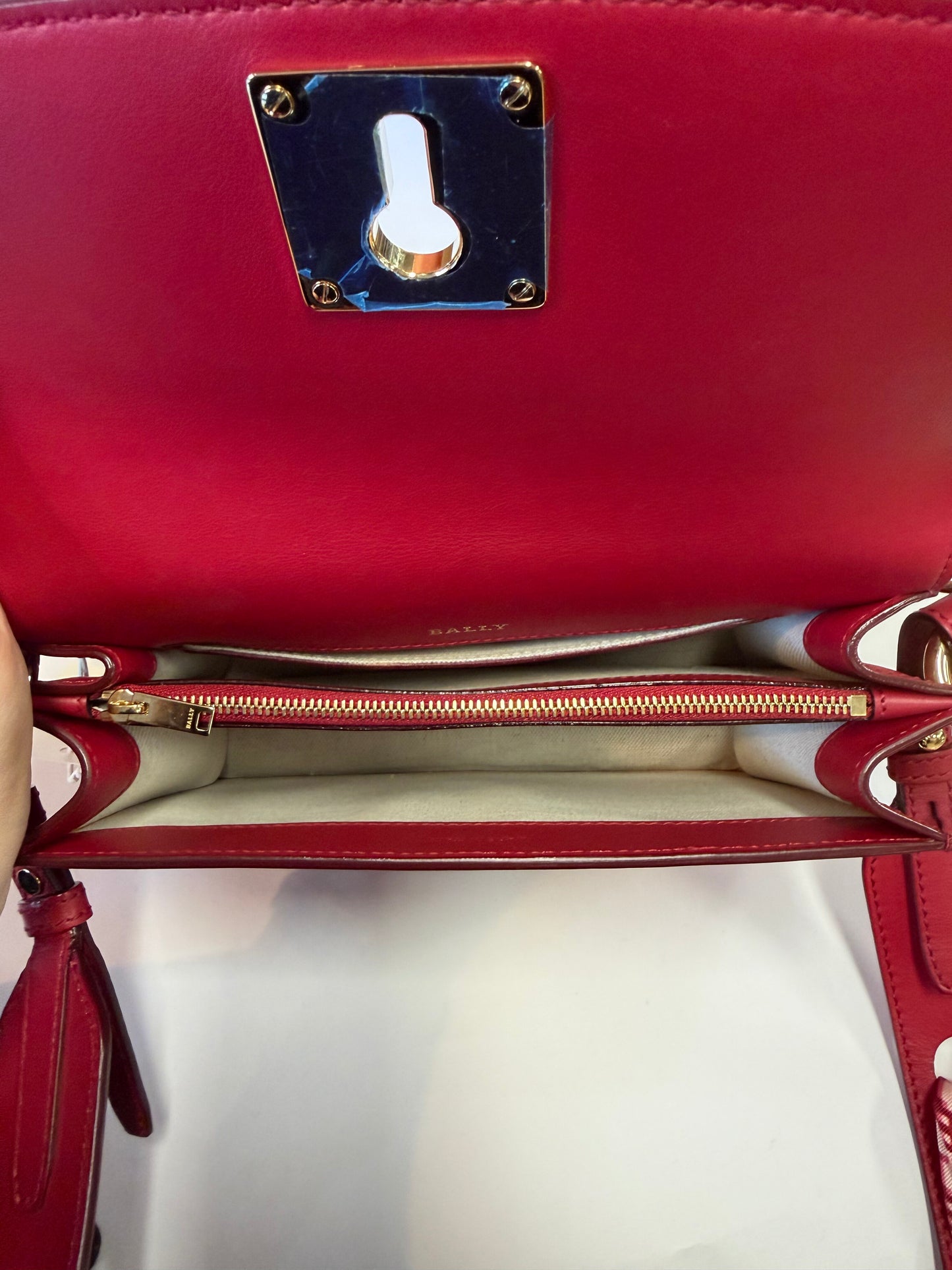 Bally Leather Crossbody Bag with Monogram Scarf Strap