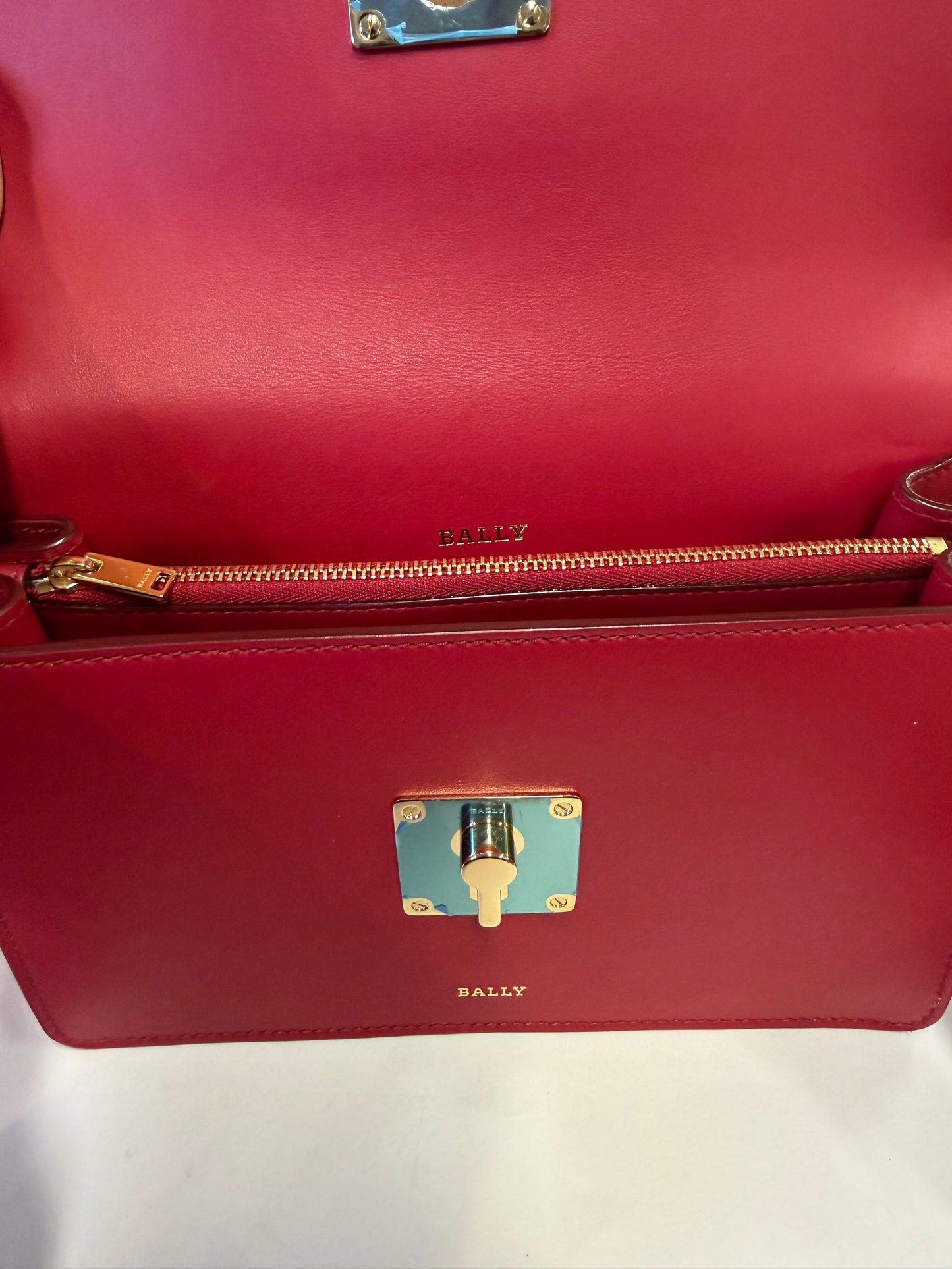 Bally Leather Crossbody Bag with Monogram Scarf Strap