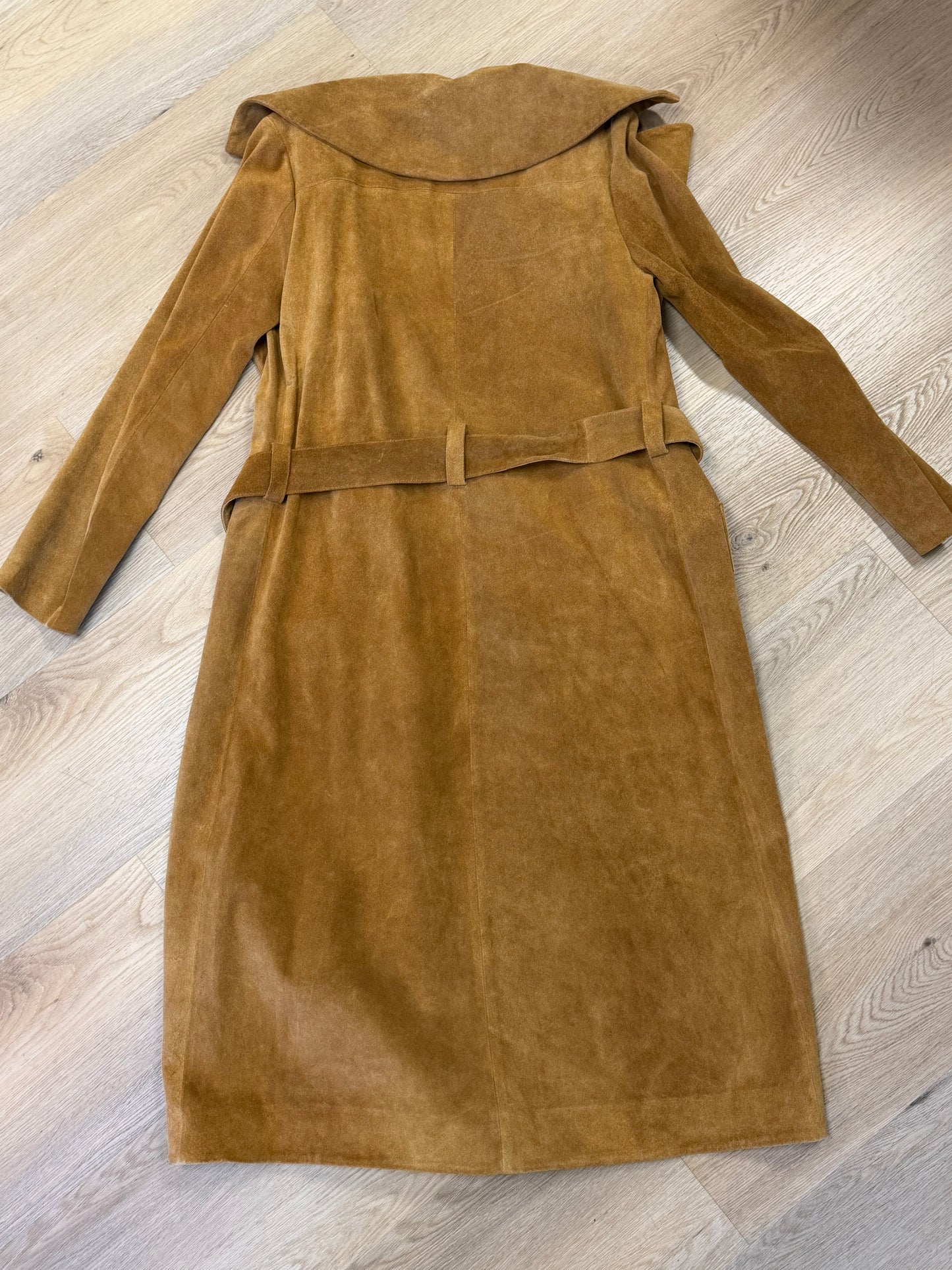 Frame Denim Suede Belted Trench Coat