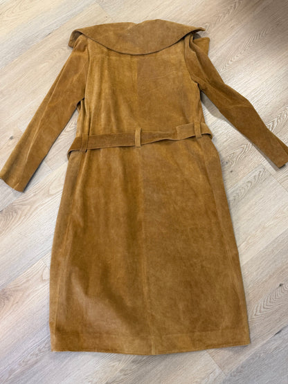 Frame Denim Suede Belted Trench Coat