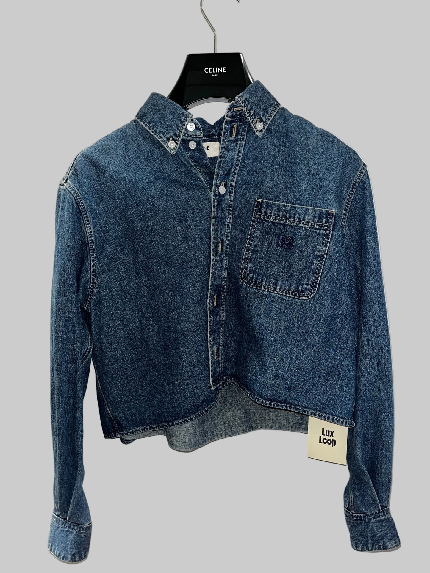 Celine Denim Crop Shirt