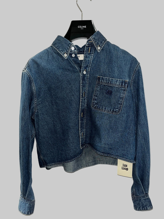 Celine Denim Crop Shirt