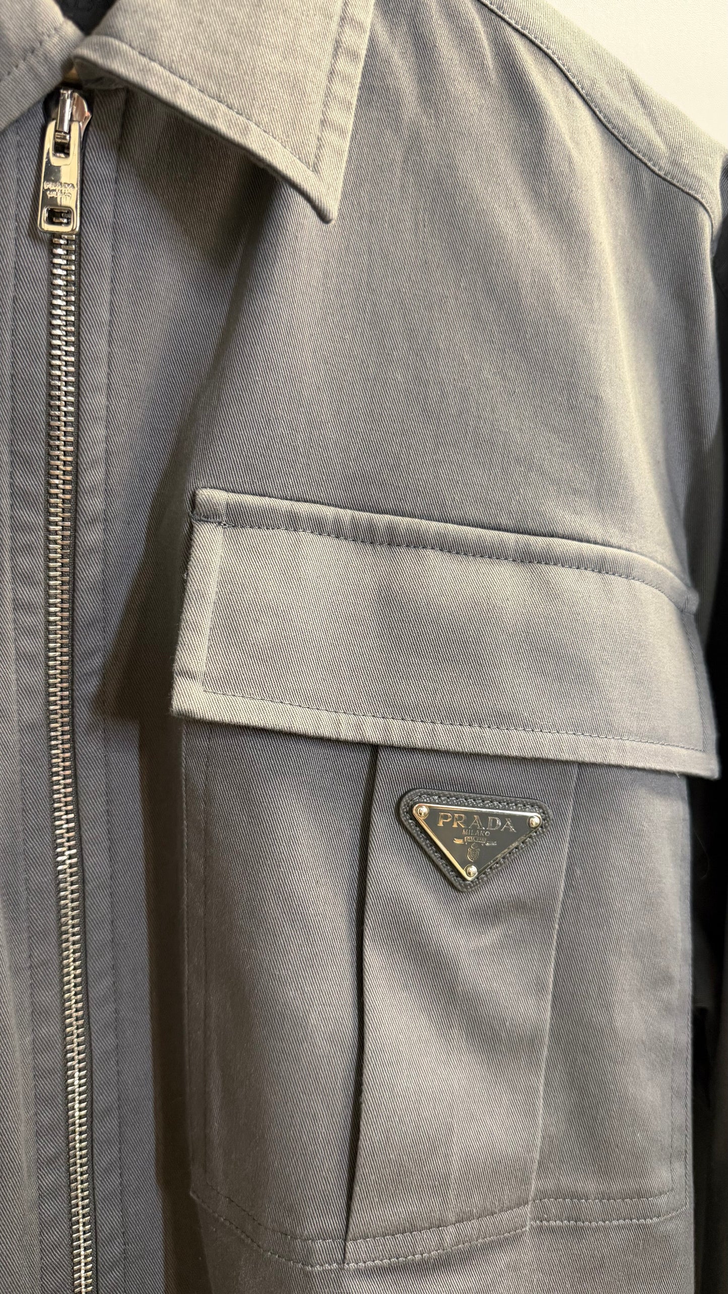 Prada Cotton Twill Zip Overshirt — Men's
