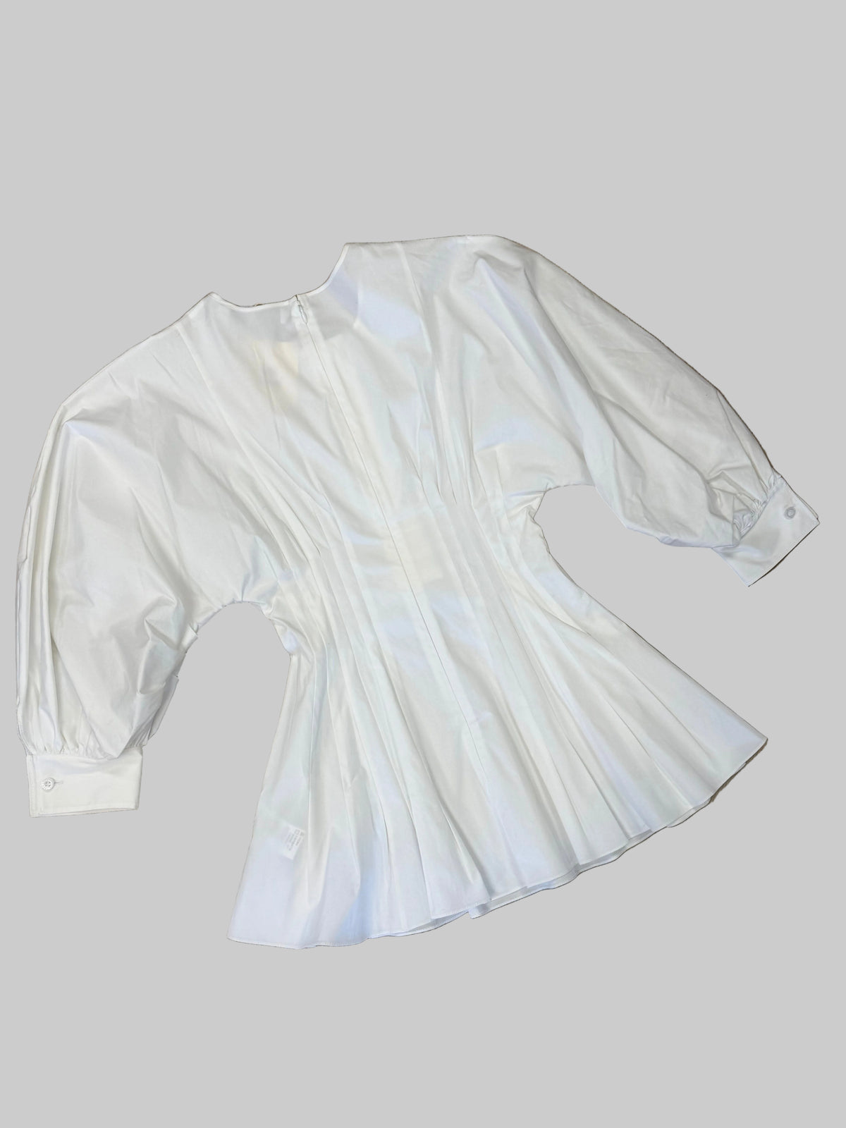 Oscar de la Renta Pleated Balloon-Sleeve Blouse