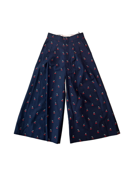 Gucci GG Cherry Print Wide-Leg Culottes