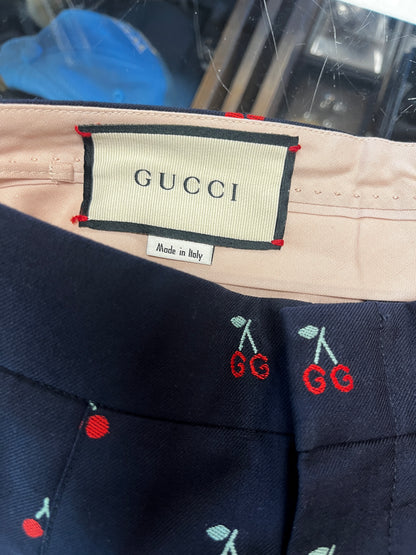 Gucci GG Cherry Print Wide-Leg Culottes