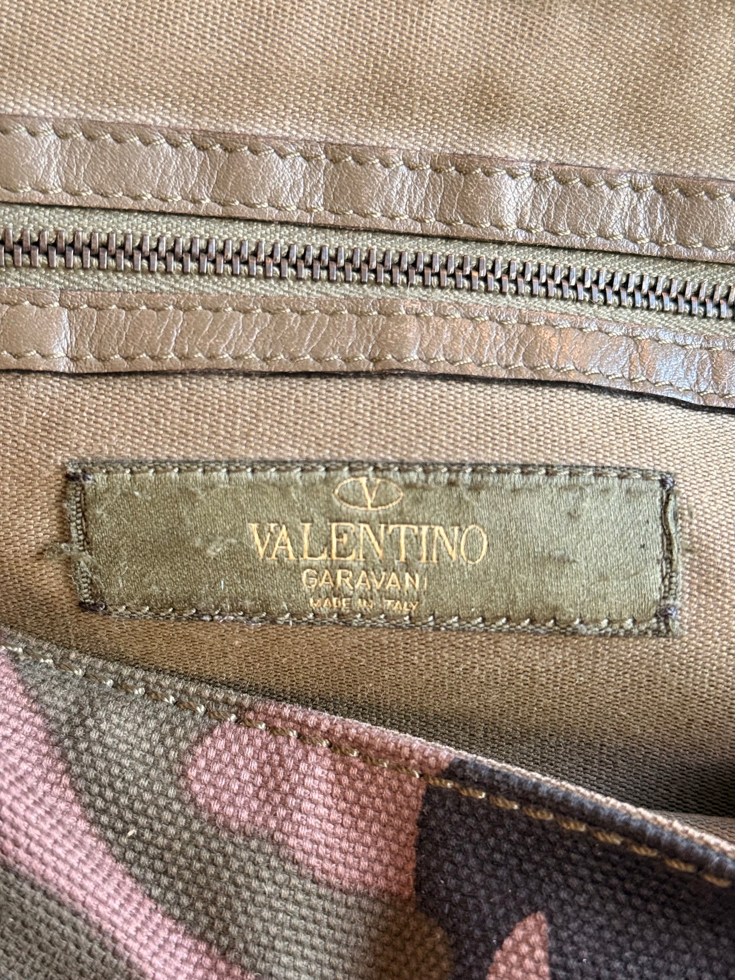 Valentino Garavani Camouflage Embroidered Messenger Bag