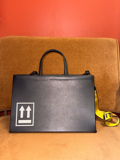 Sculpture Tote Bag with Yellow Strap